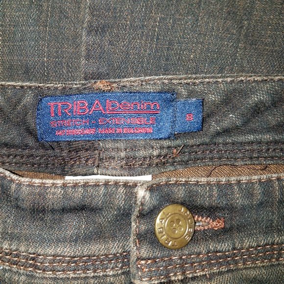 $5 SALE * size 8 TRIBAL Stretch Extensible "Java" wash Embroidered jeans - Picture 4 of 16